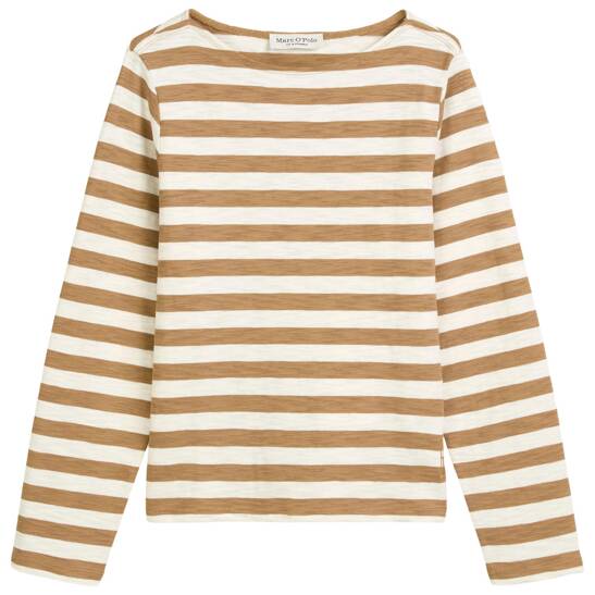 T-shirt, long sleeve, boat neck, striped