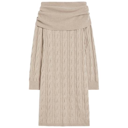 Kleid aus Wolle und Kaschmir mit Zopfmuster