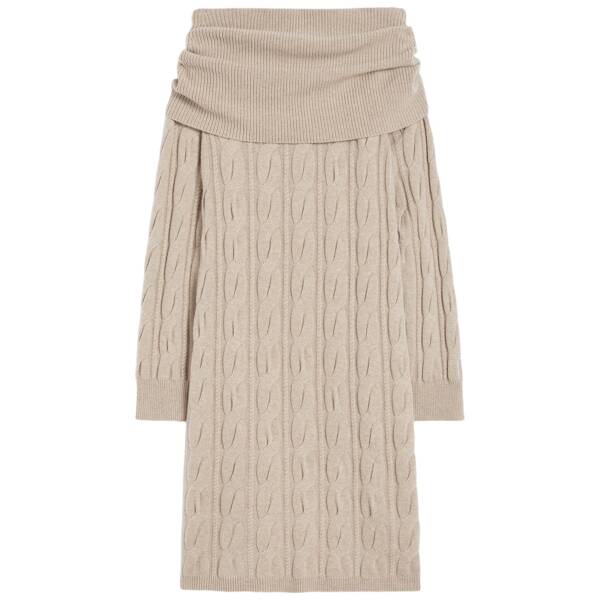 Kleid aus Wolle und Kaschmir mit Zopfmuster