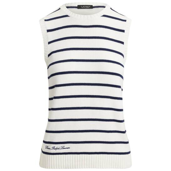 Gestreifter ärmelloser Baumwollpullover
