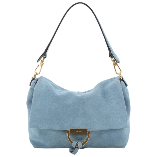 Schultertasche Temi medium Leder Suede Wood