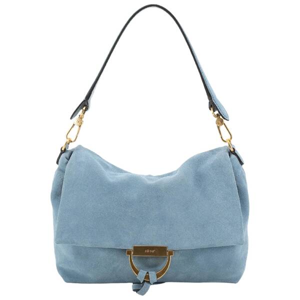 Schultertasche Temi medium Leder Suede Wood