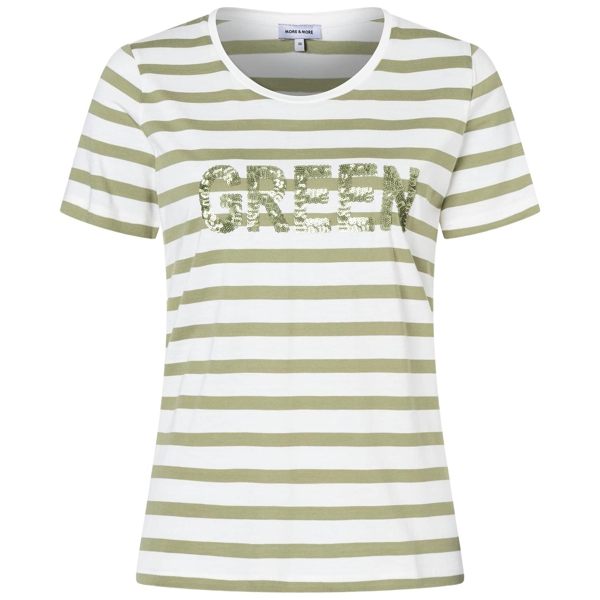 Streifenshirt mit paillettenschrift