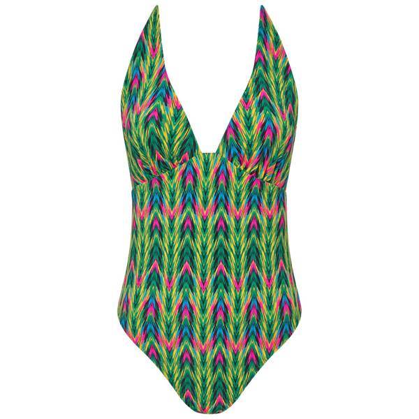 Easy pop tief ausgeschnittener badeanzug; bügellos