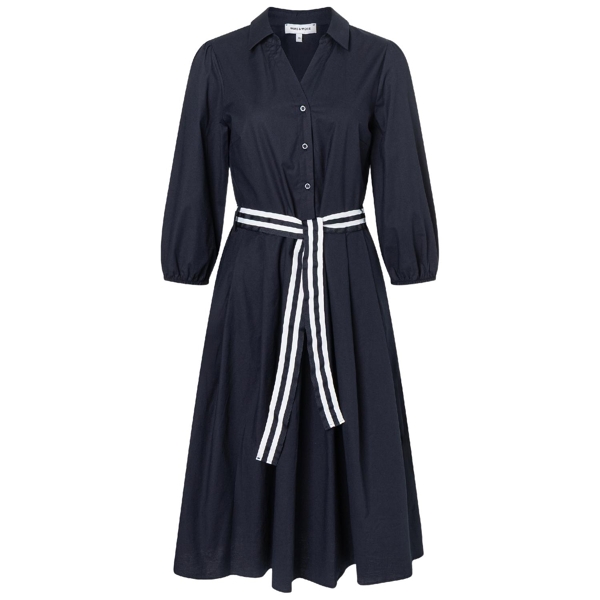 Hemdblusenkleid mit streifengürtel