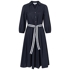 Hemdblusenkleid mit streifengürtel