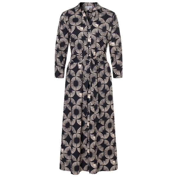 Langes hemdblusenkleid mit print