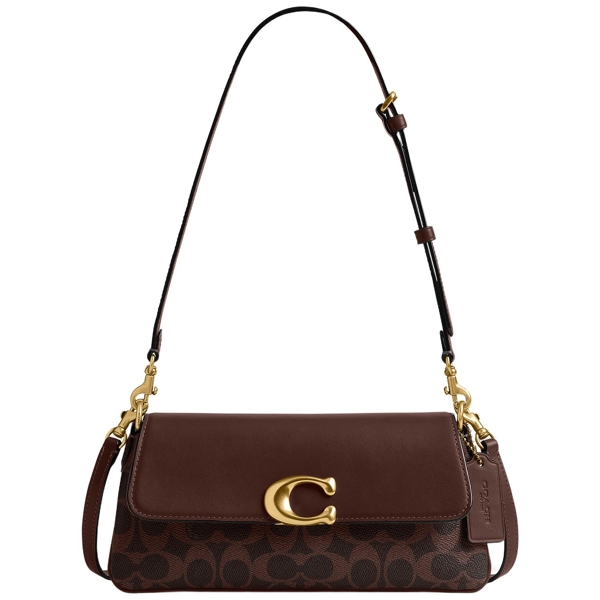 Schultertasche mit Monogramm-Muster