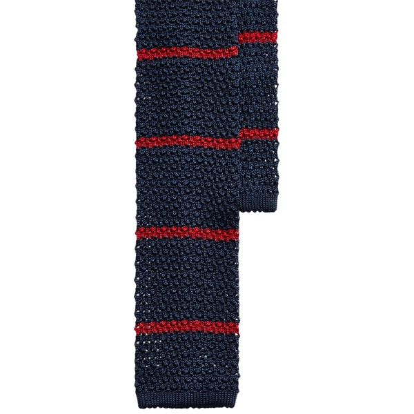 Gestreifte Strickkrawatte aus Seide