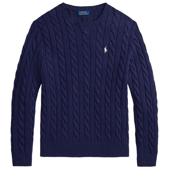 Baumwollpullover mit Zopfmuster