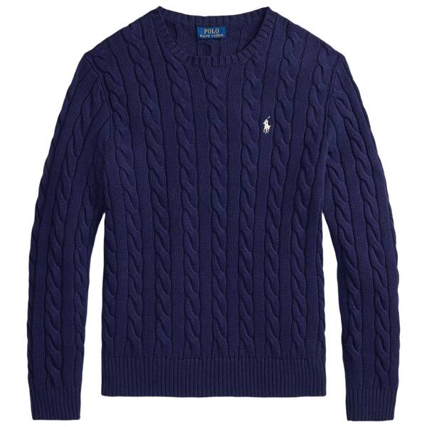 Baumwollpullover mit Zopfmuster