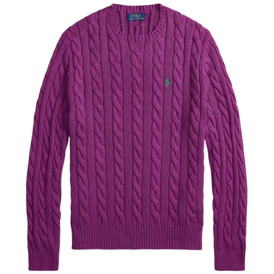 Baumwollpullover mit Zopfmuster