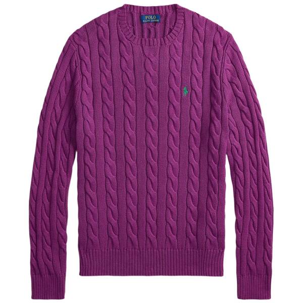 Baumwollpullover mit Zopfmuster