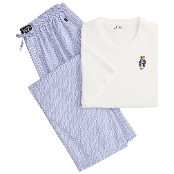 Baumwoll-Pyjama mit Polo Bear