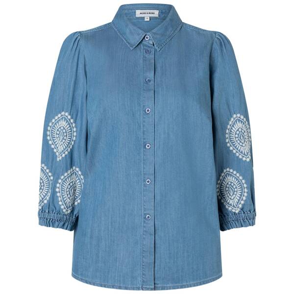 Jeansbluse mit stickerei