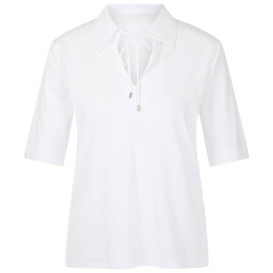 Unifarbenes poloshirt mit kordel-detail