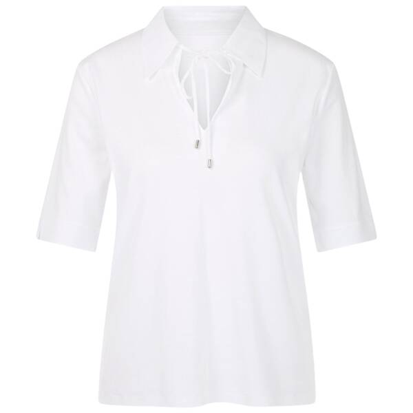 Unifarbenes poloshirt mit kordel-detail