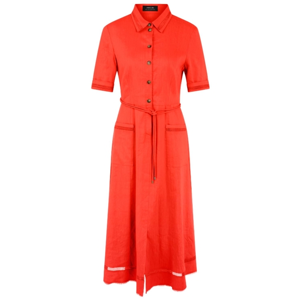 Midikleid aus leinenmix