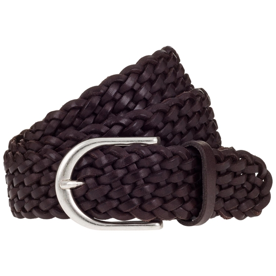 35 mm geflochtener vollledergürtel