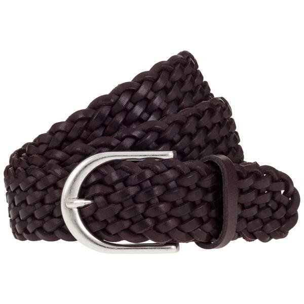 35 mm geflochtener vollledergürtel
