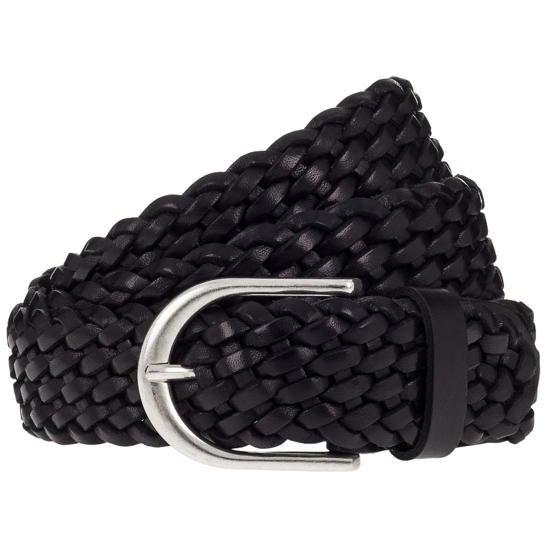 35 mm geflochtener vollledergürtel