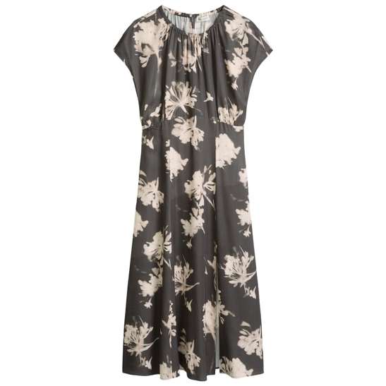 ärmelloses print-kleid flared