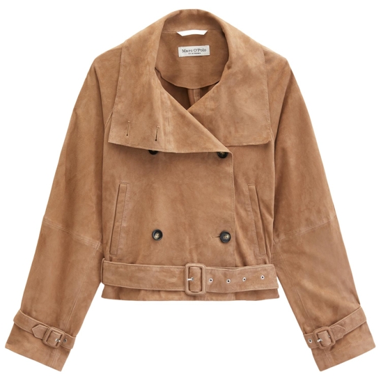 Leder-trenchjacke relaxed