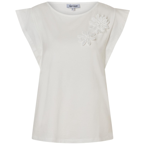 T-shirt mit blüten-applikation