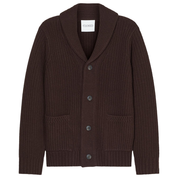 Schalkragen-Strickjacke