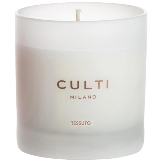 Candle Glossy White Glass Tessuto