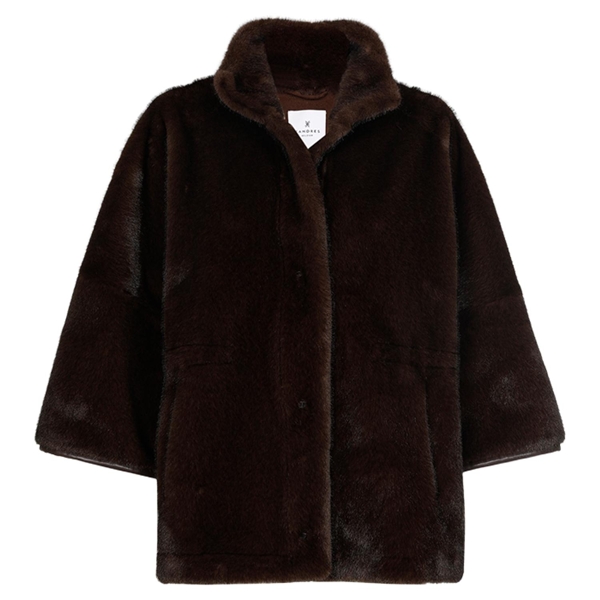 Fake Fur Mantel Moos