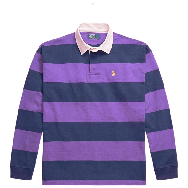 Big-Fit Jersey-Rugbyhemd mit Streifen